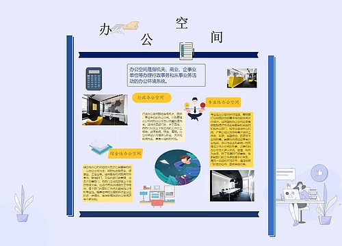 办公空间分类手抄报