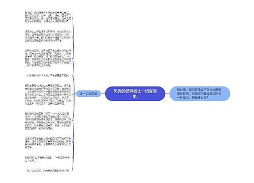 优秀的领导者让一切变简单 