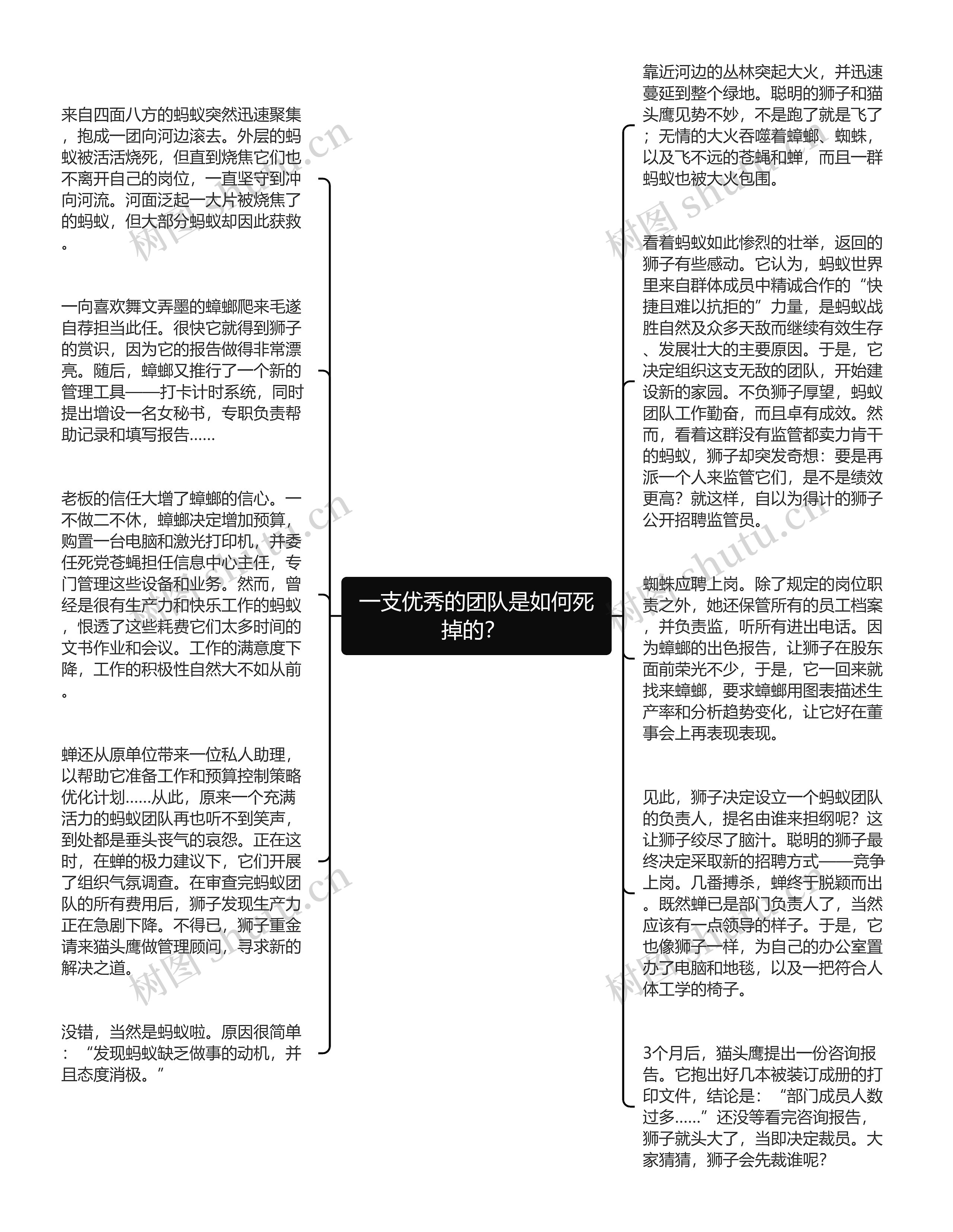 一支优秀的团队是如何死掉的？ 思维导图