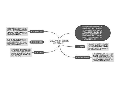 企业人才管理：老板如何培养管理人才？ 