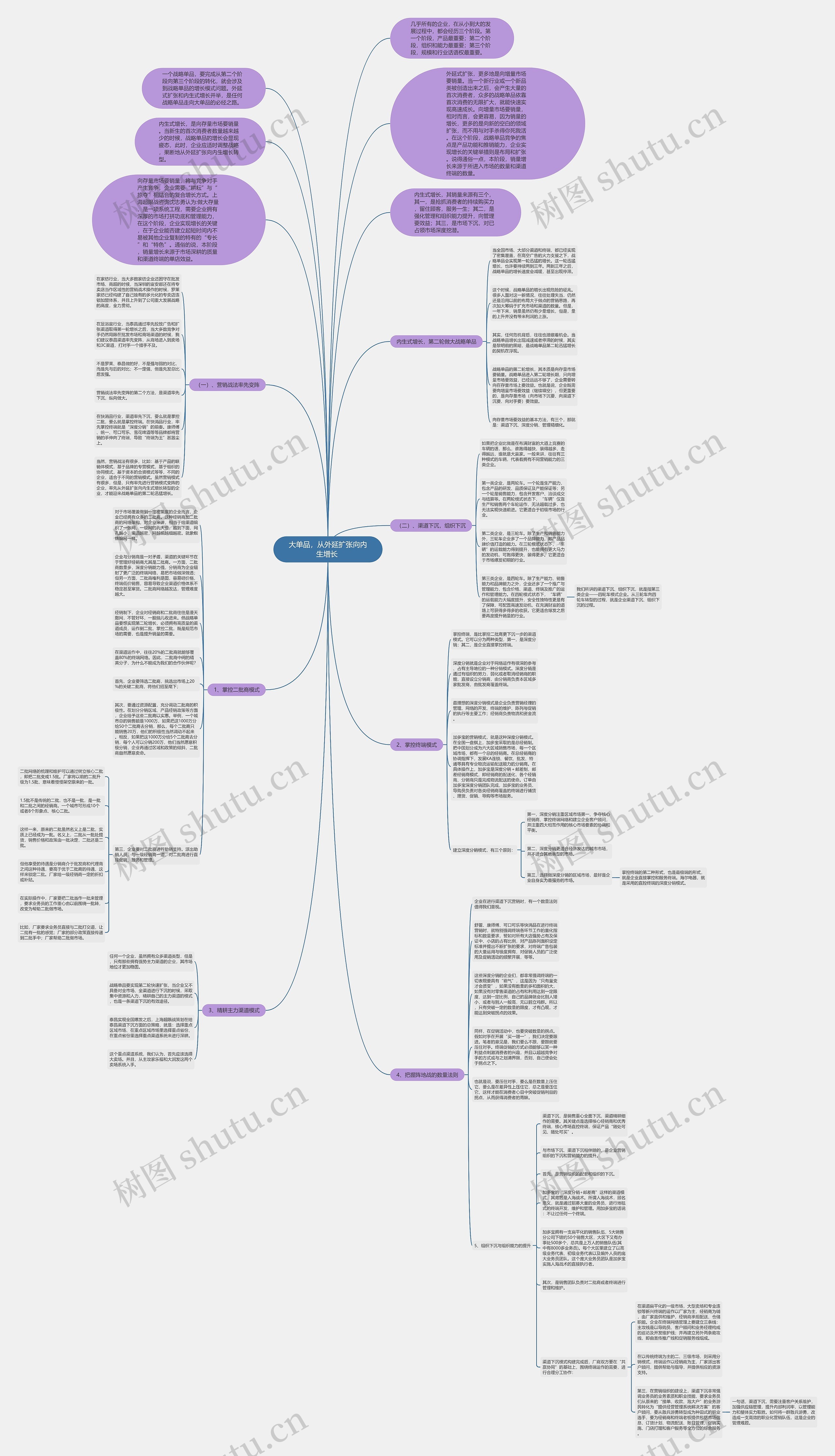 大单品，从外延扩张向内生增长 思维导图