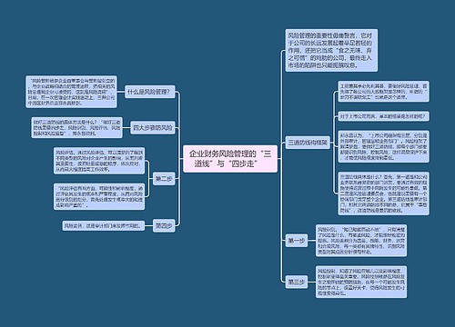 企业财务风险管理的“三道线”与“四步走”  