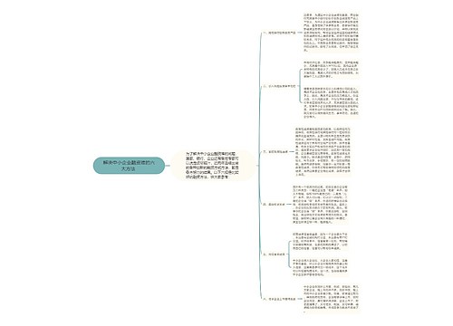 解决中小企业融资难的六大方法 