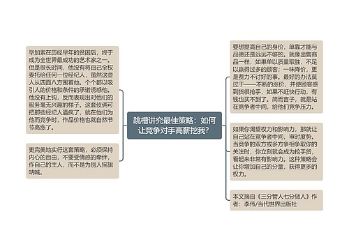 跳槽讲究最佳策略：如何让竞争对手高薪挖我? 