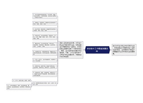 会计的十三个职业发展方向  