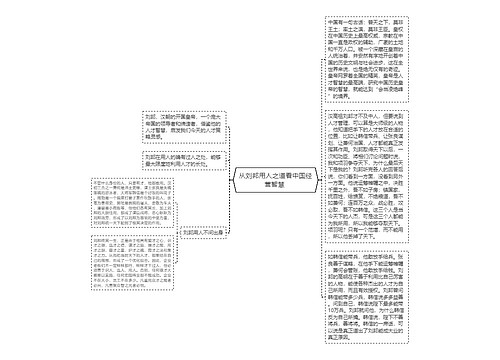 从刘邦用人之道看中国经营智慧 