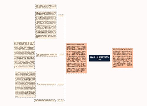 浅谈中小企业管理问题与对策 