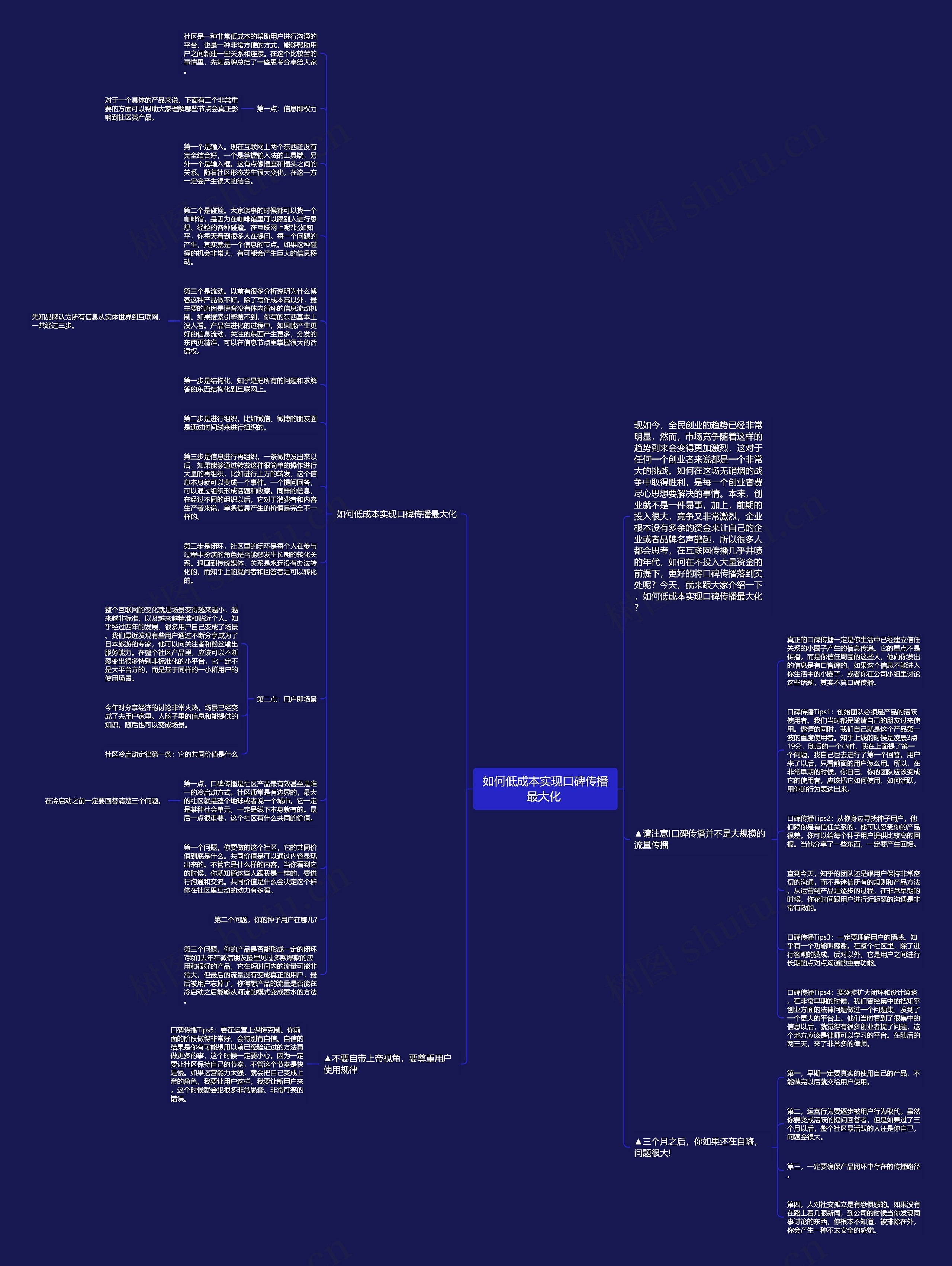 如何低成本实现口碑传播最大化 思维导图
