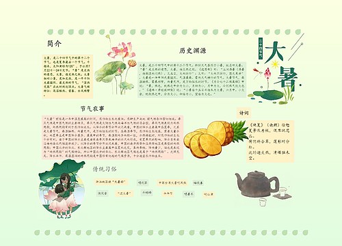 大暑手抄报思维导图