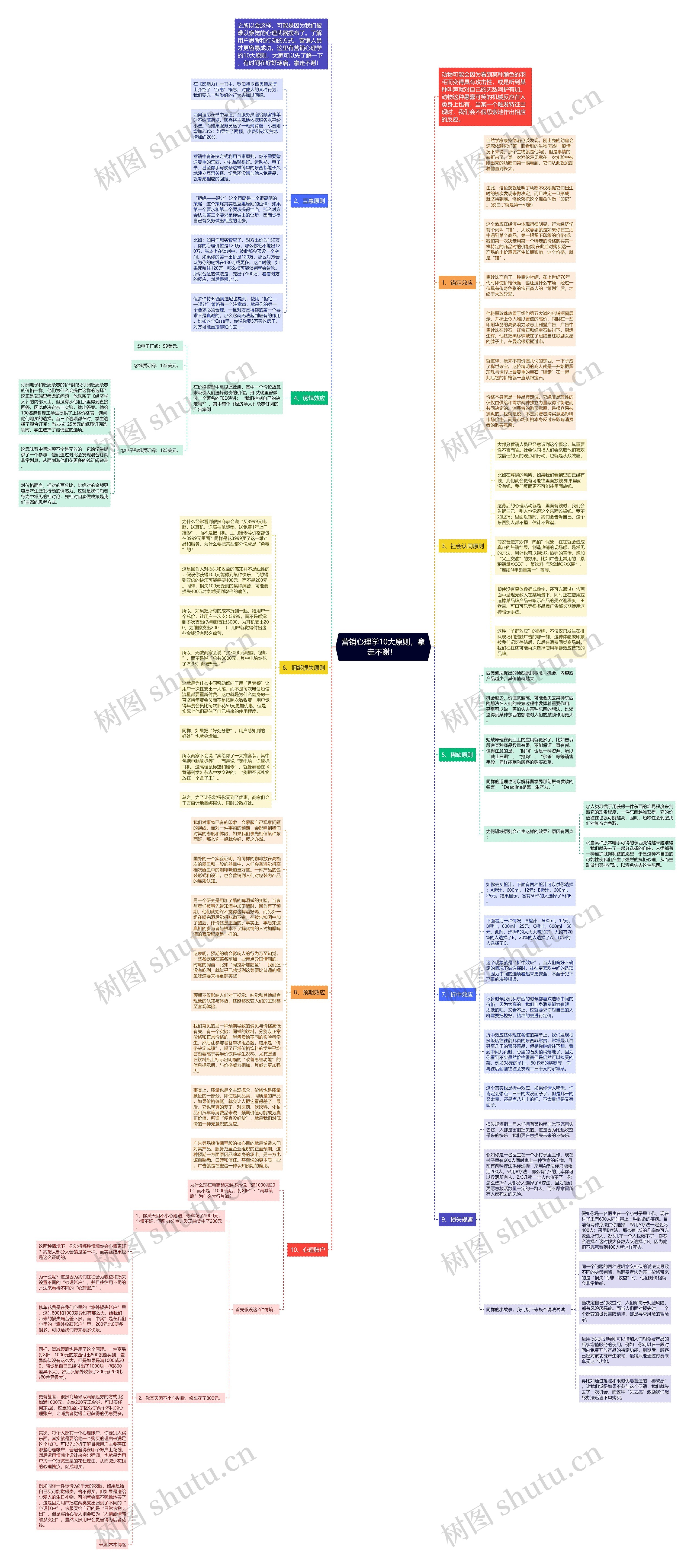 营销心理学10大原则，拿走不谢！ 思维导图