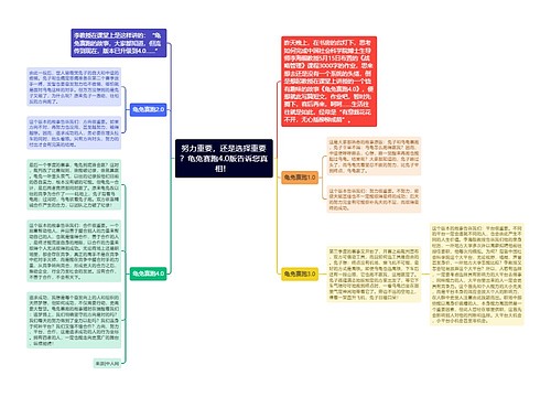 努力重要，还是选择重要？龟兔赛跑4.0版告诉您真相！ 