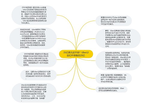 35亿美元还不够？Uber计划杠杆债融资20亿 