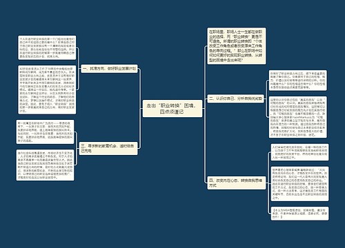 走出“职业转换”困境，四点须谨记 