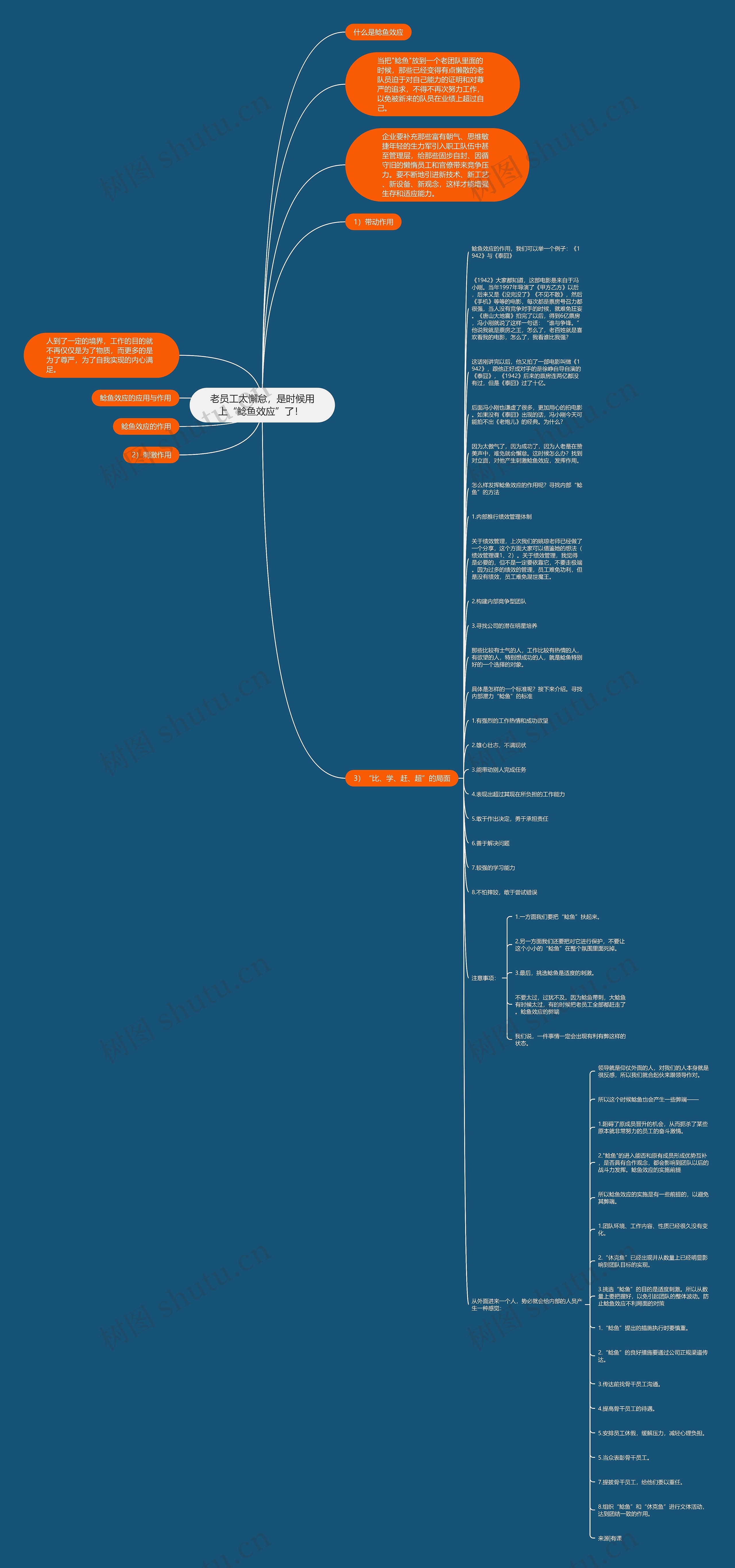 老员工太懈怠，是时候用上“鲶鱼效应”了！ 思维导图
