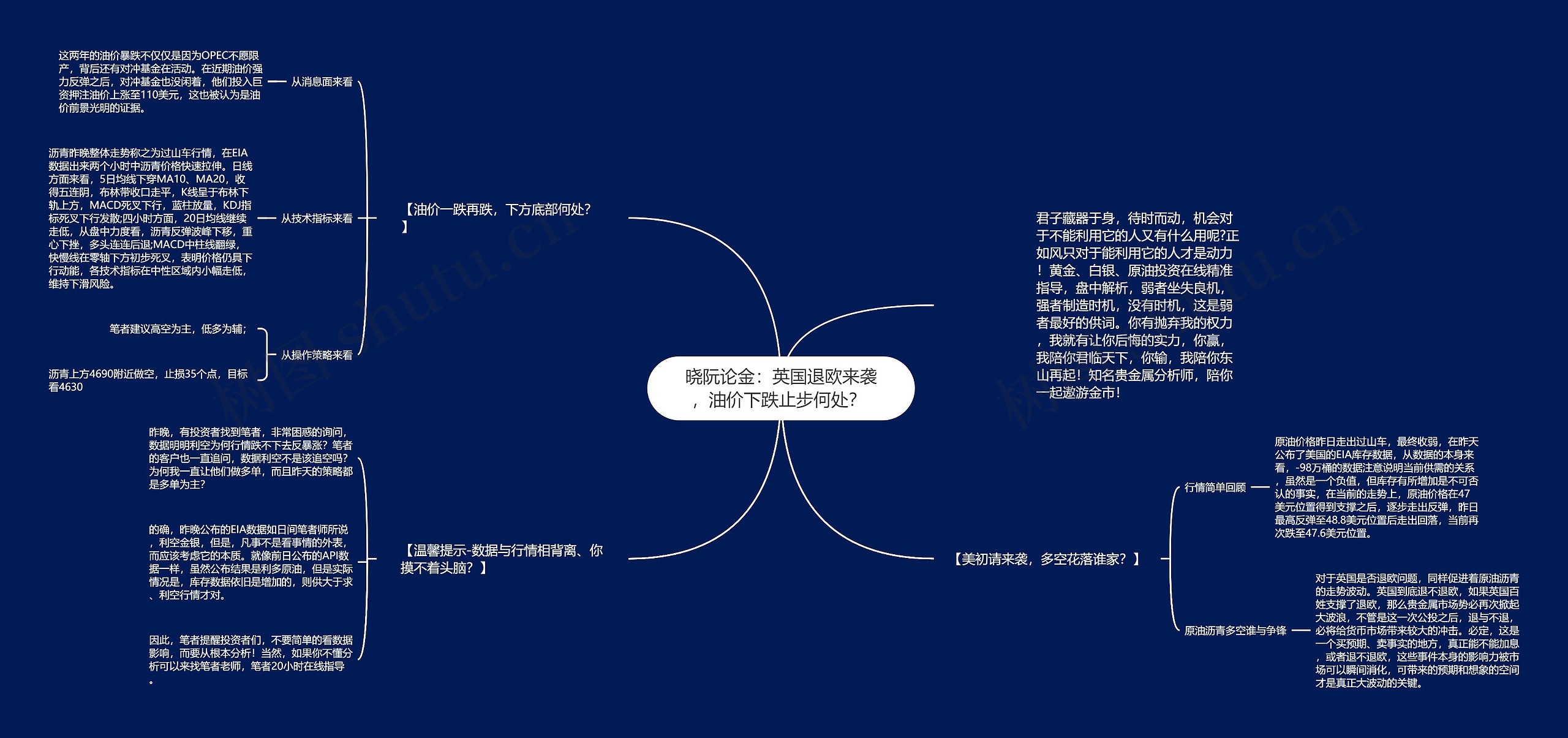 晓阮论金：英国退欧来袭，油价下跌止步何处？ 