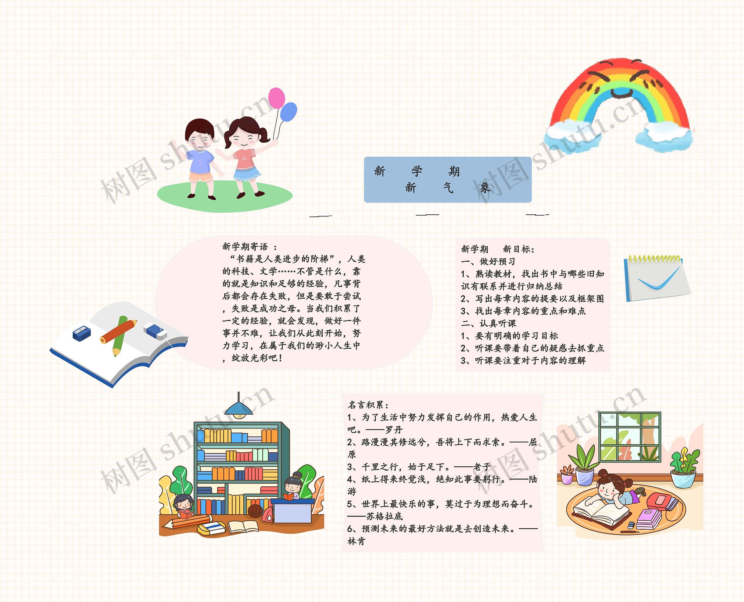 《新学期新气象》思维导图