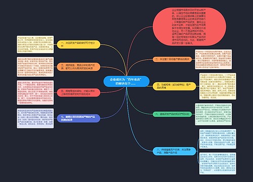 企业成长为“百年老店”的秘诀在于……  