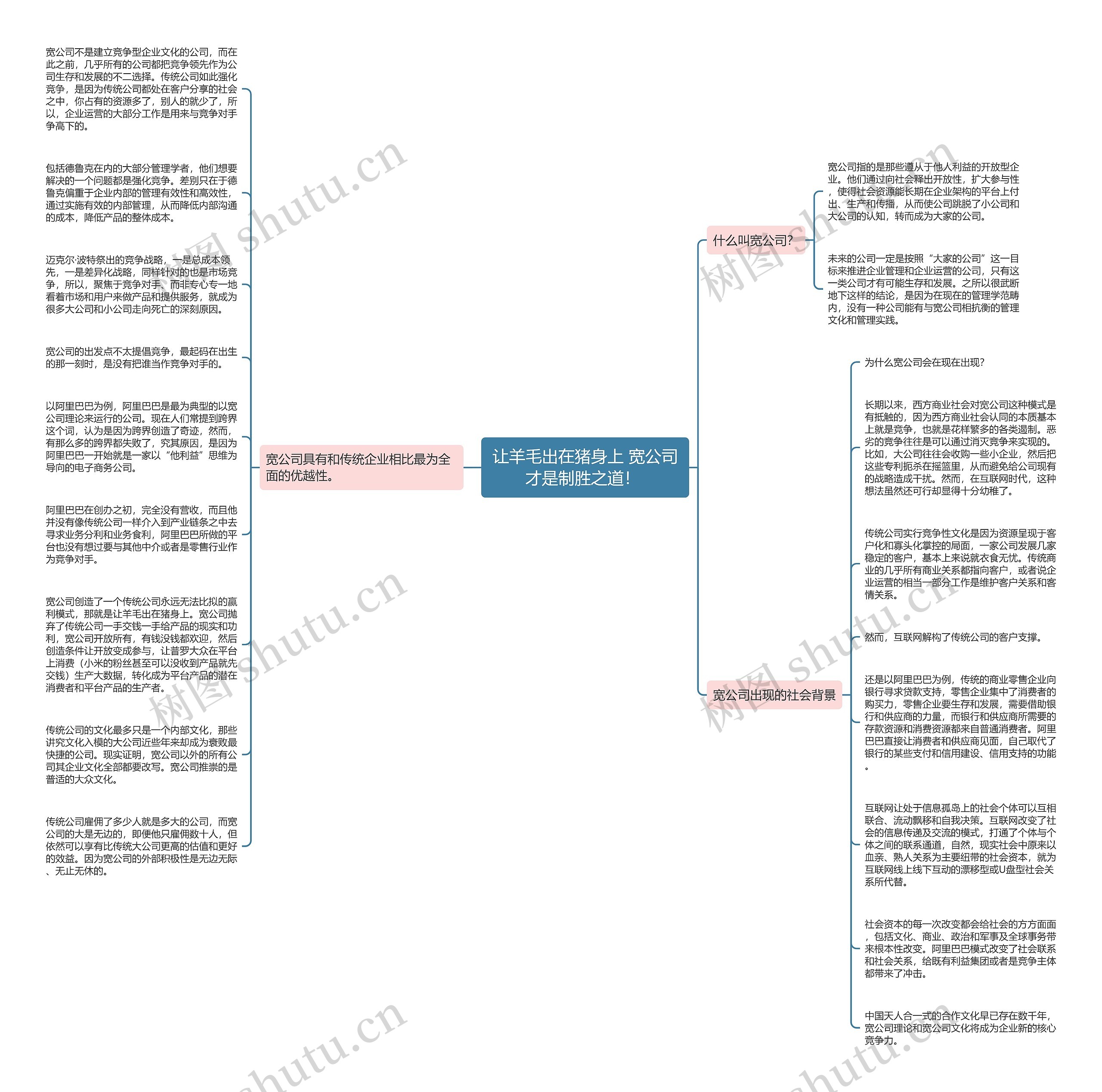 让羊毛出在猪身上 宽公司才是制胜之道！ 思维导图