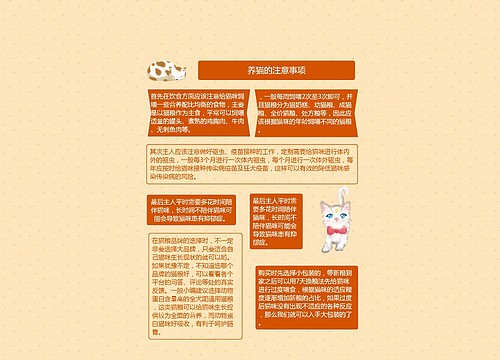 养猫的注意事项思维导图