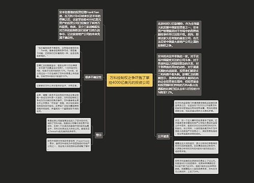 万科控制权之争吓跑了掌控4000亿美元的投资公司 