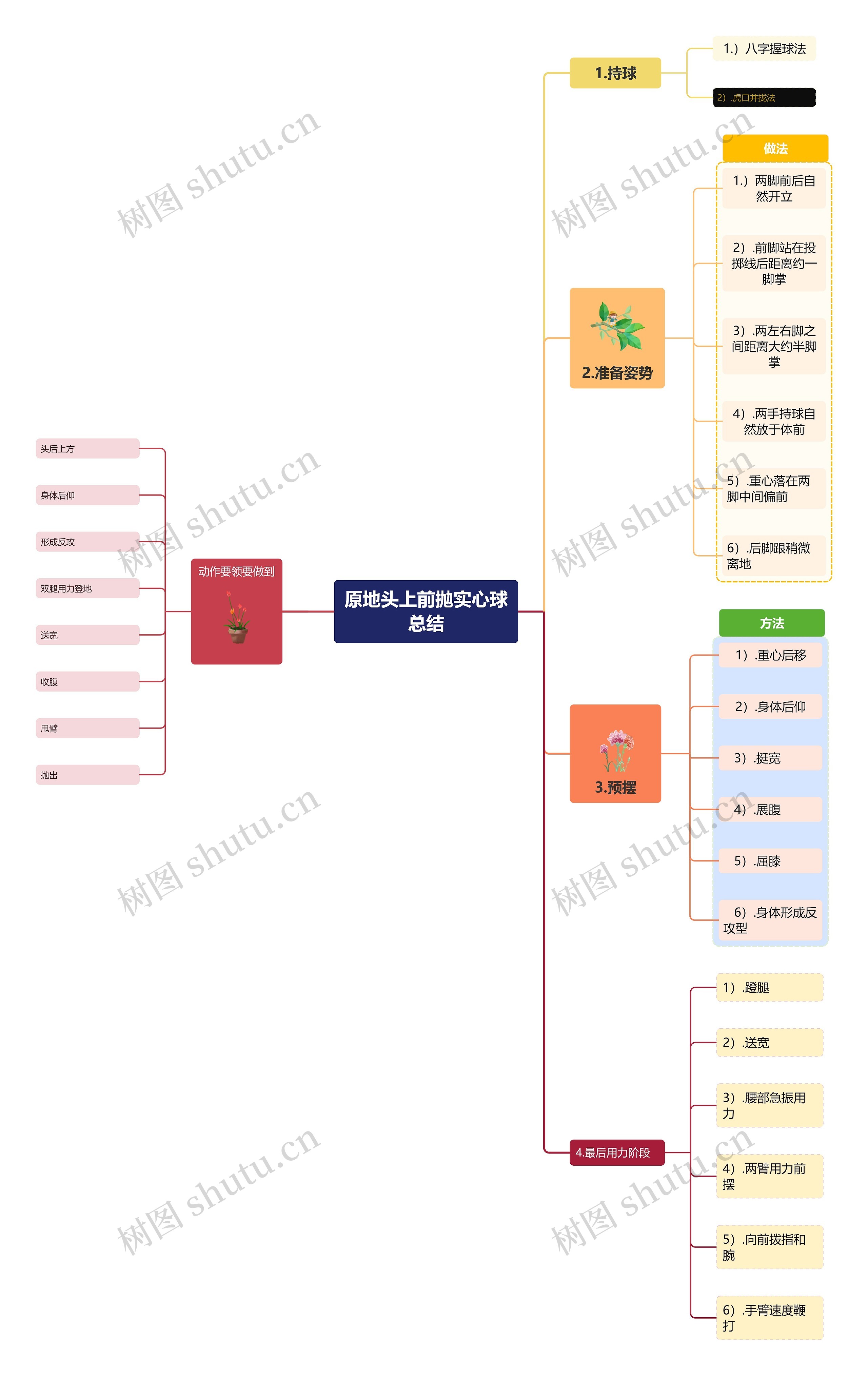 原地头上前抛实心球总结思维导图