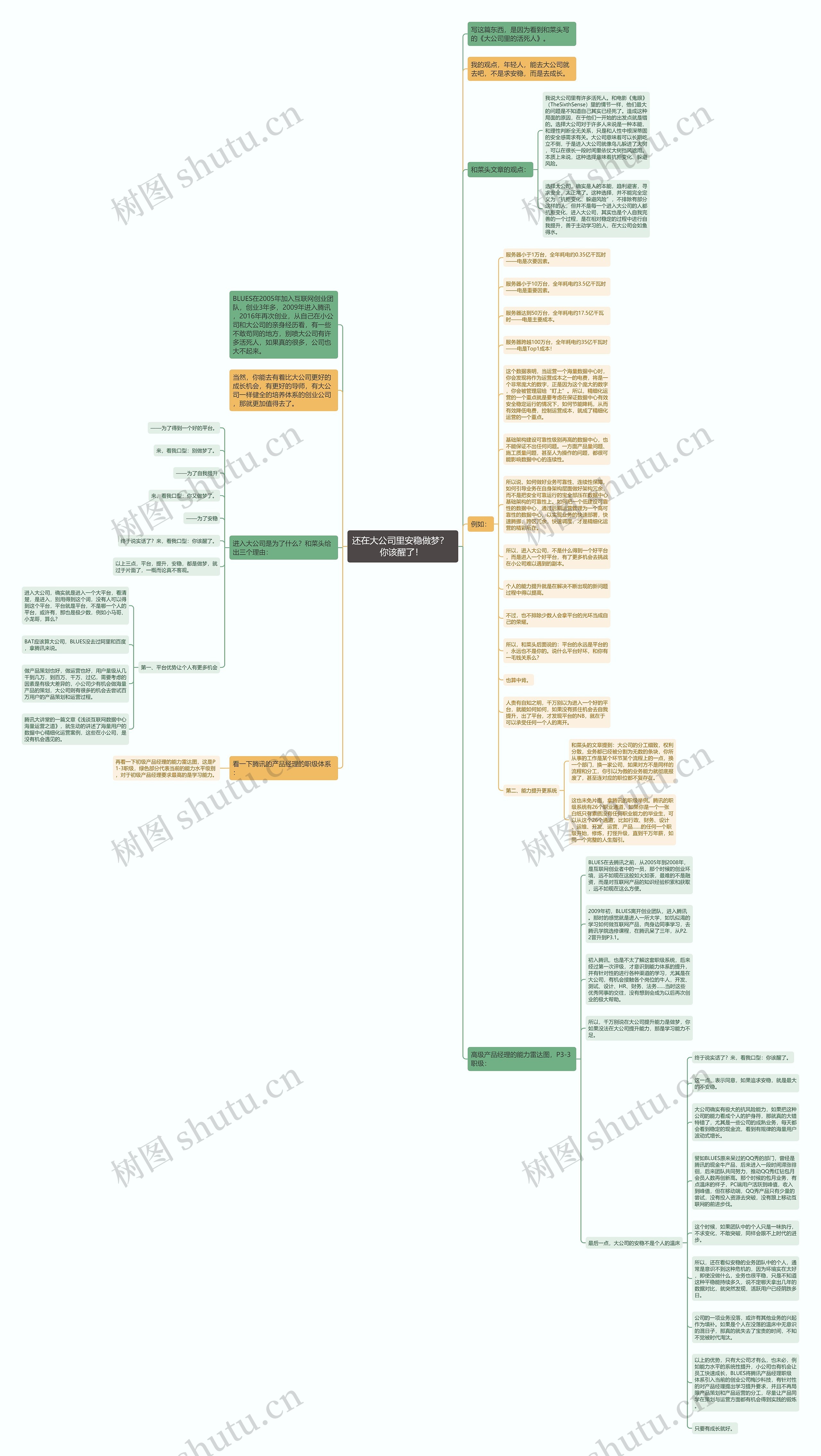 还在大公司里安稳做梦？  你该醒了！ 思维导图