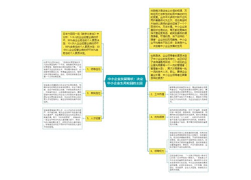 中小企业发展现状：决定中小企业生死轮回的主因 