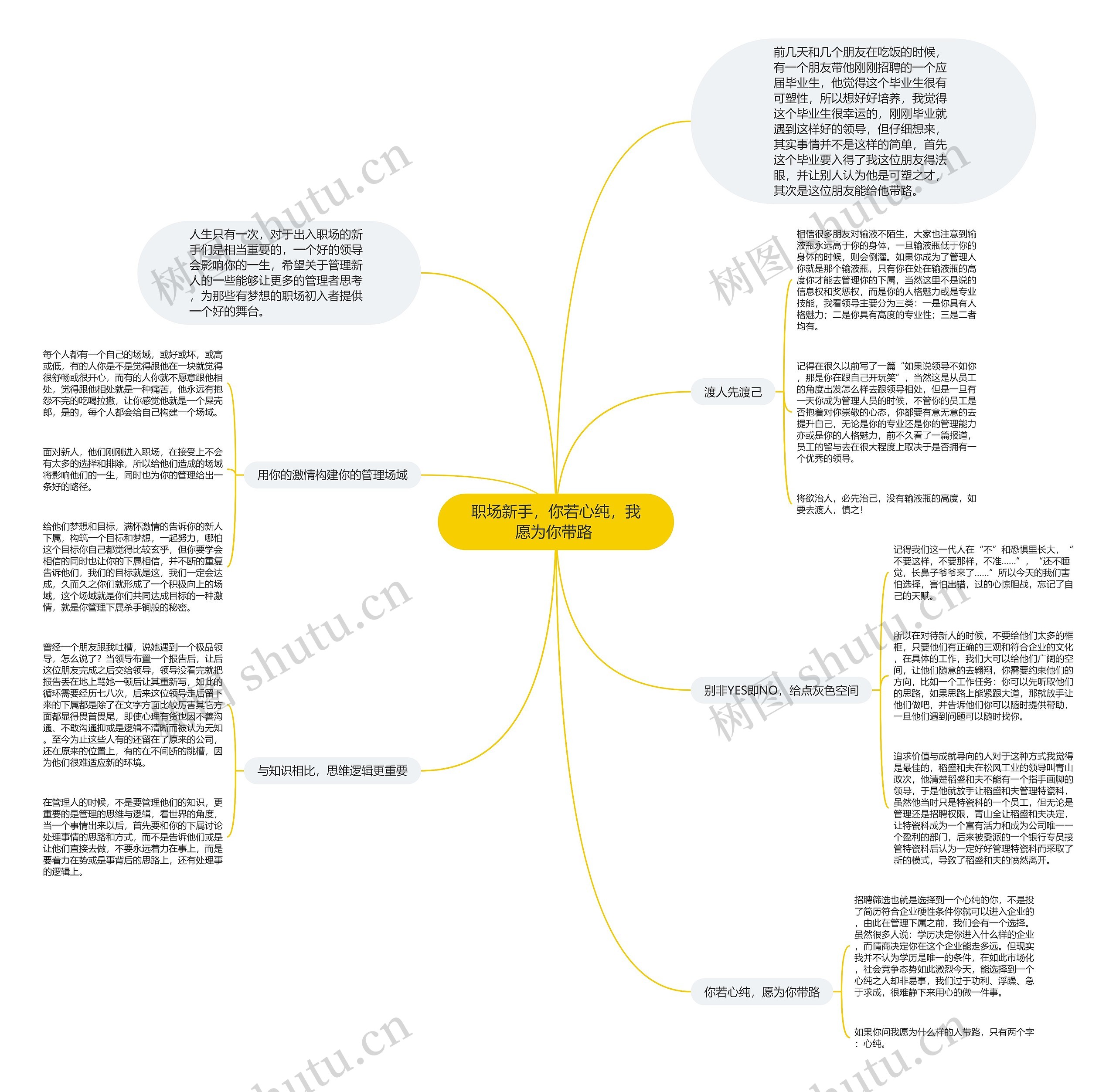 职场新手，你若心纯，我愿为你带路 思维导图