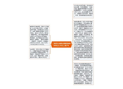 二季度末余额宝规模首破8000亿元 环比上涨7% 