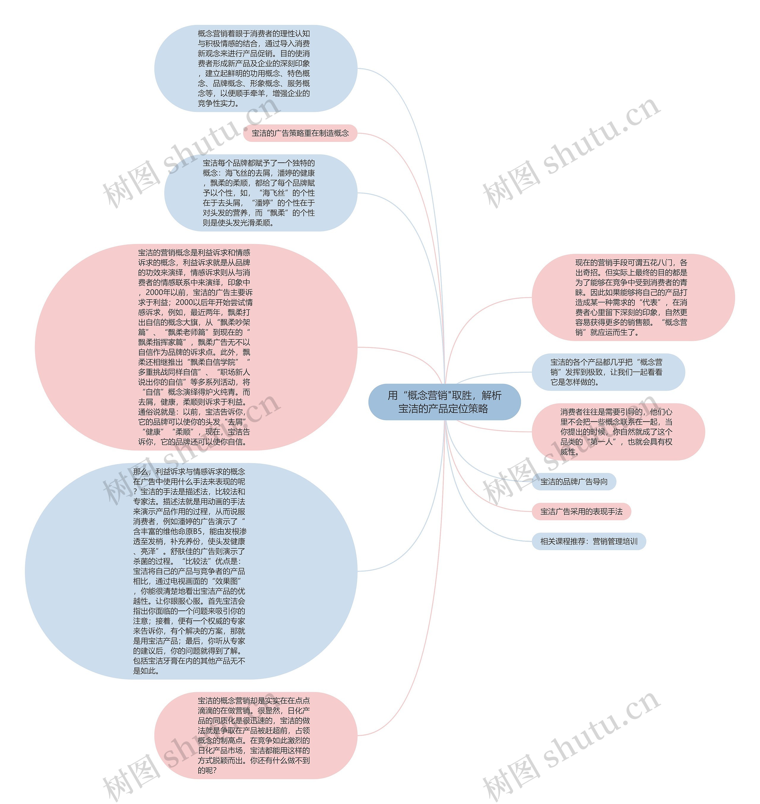 用“概念营销"取胜，解析宝洁的产品定位策略 思维导图