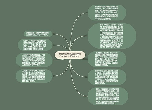 新三板创新层企业名单将公布 首批约900家左右  