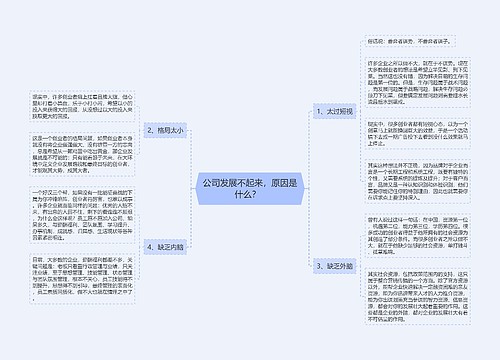 公司发展不起来，原因是什么？  