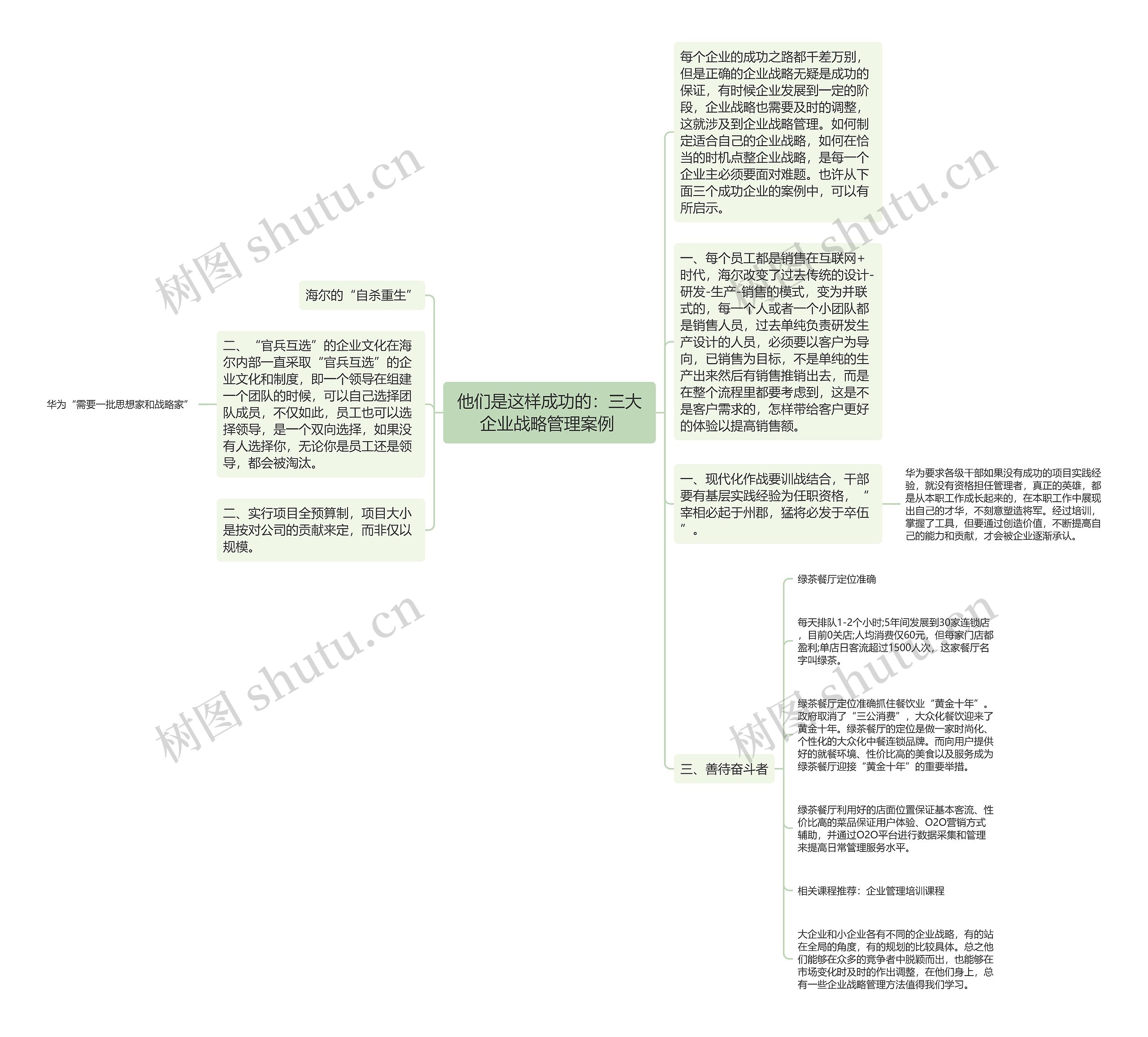 他们是这样成功的：三大企业战略管理案例 思维导图