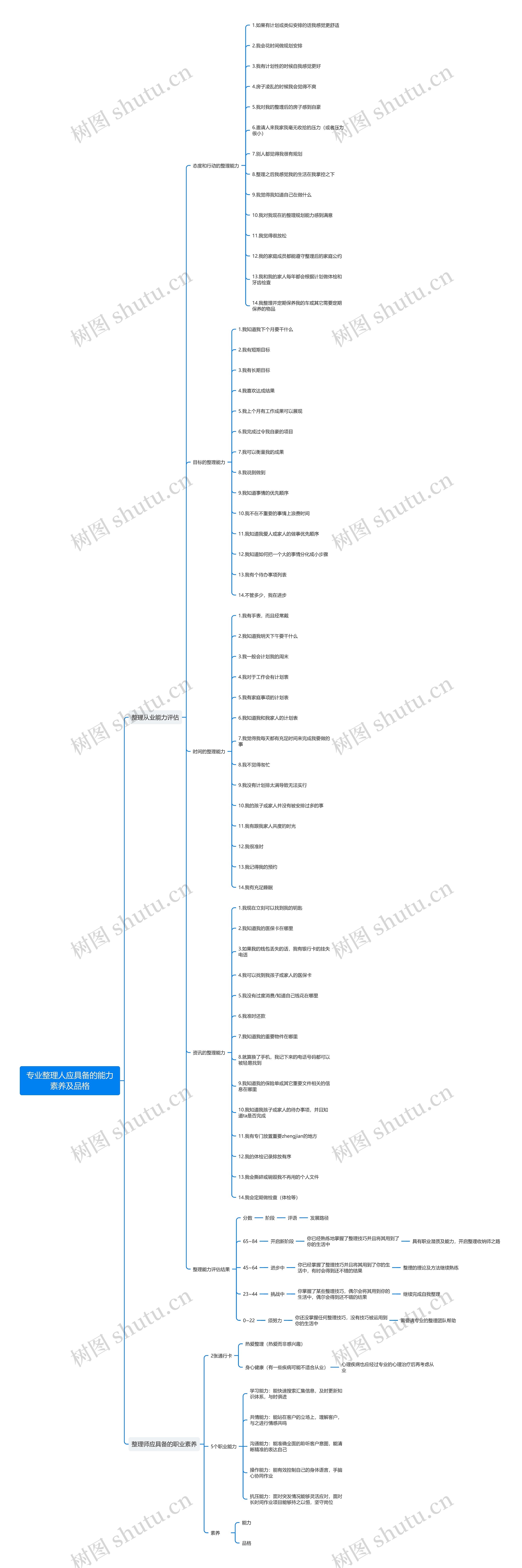 专业整理人应具备的能力素养及品格思维导图