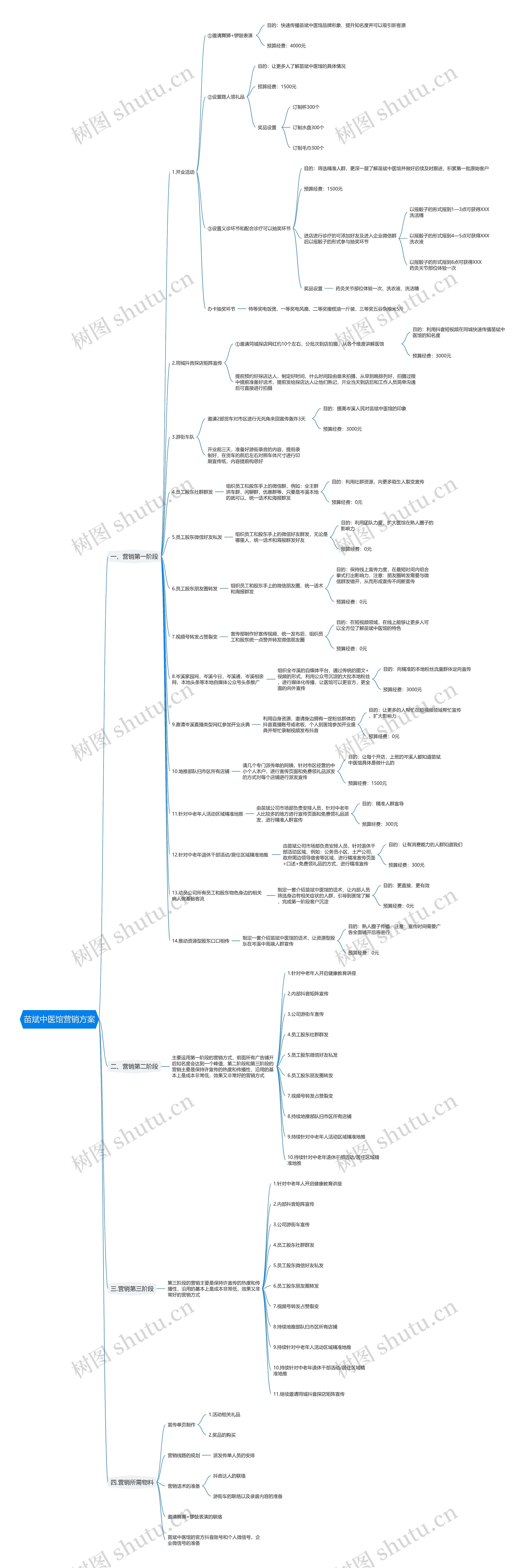 苗斌中医馆营销方案思维导图