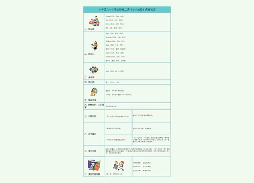 小学语文一年级上册第二课《小小的船》课堂笔记