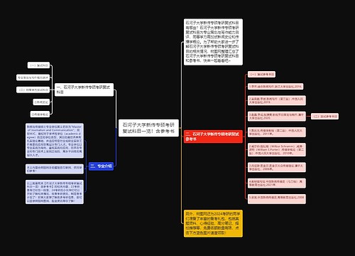 石河子大学新传专硕考研复试科目一览！含参考书