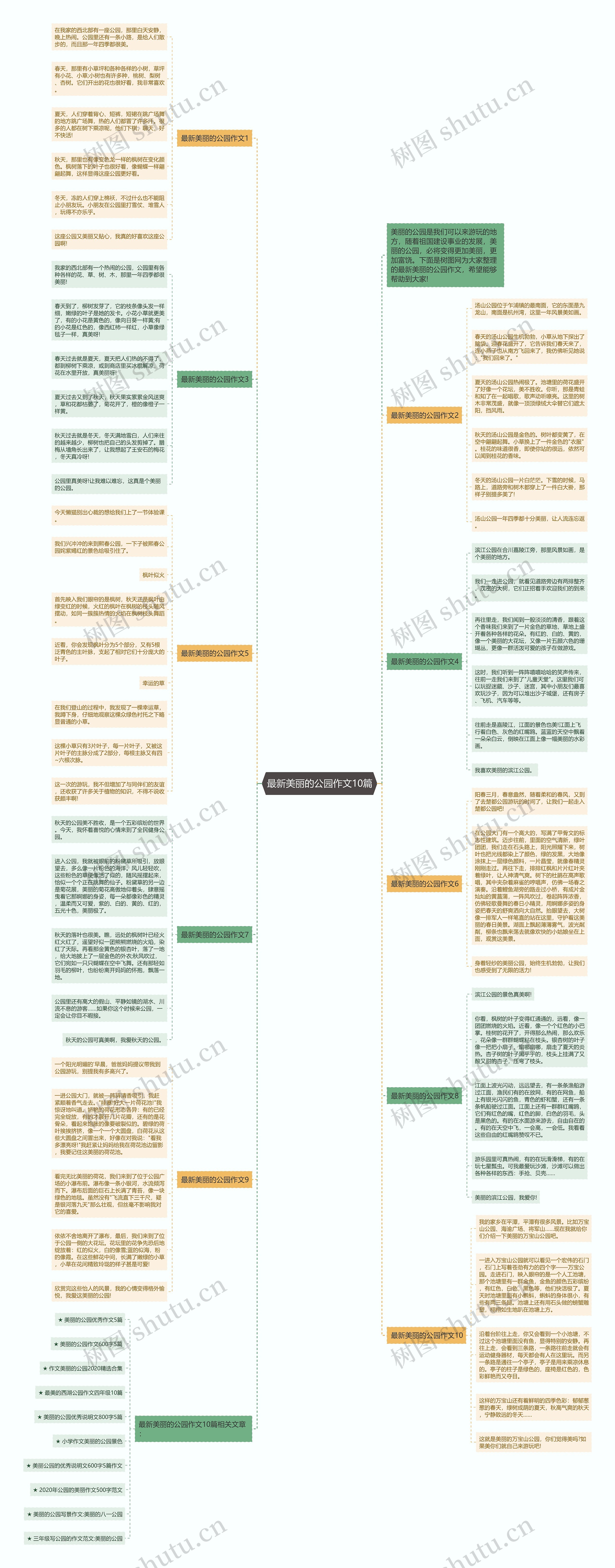 最新美丽的公园作文10篇思维导图
