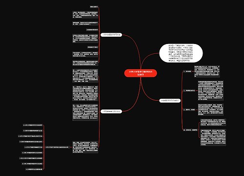 小学六年级学习数学的方法指导思维导图