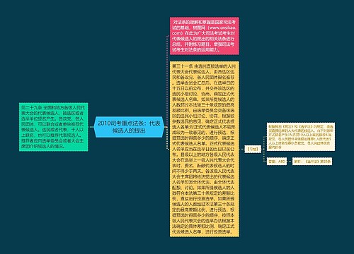 2010司考重点法条：代表候选人的提出