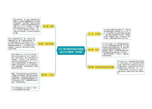 2023考研数学线性代数基础知识点整理！快来看