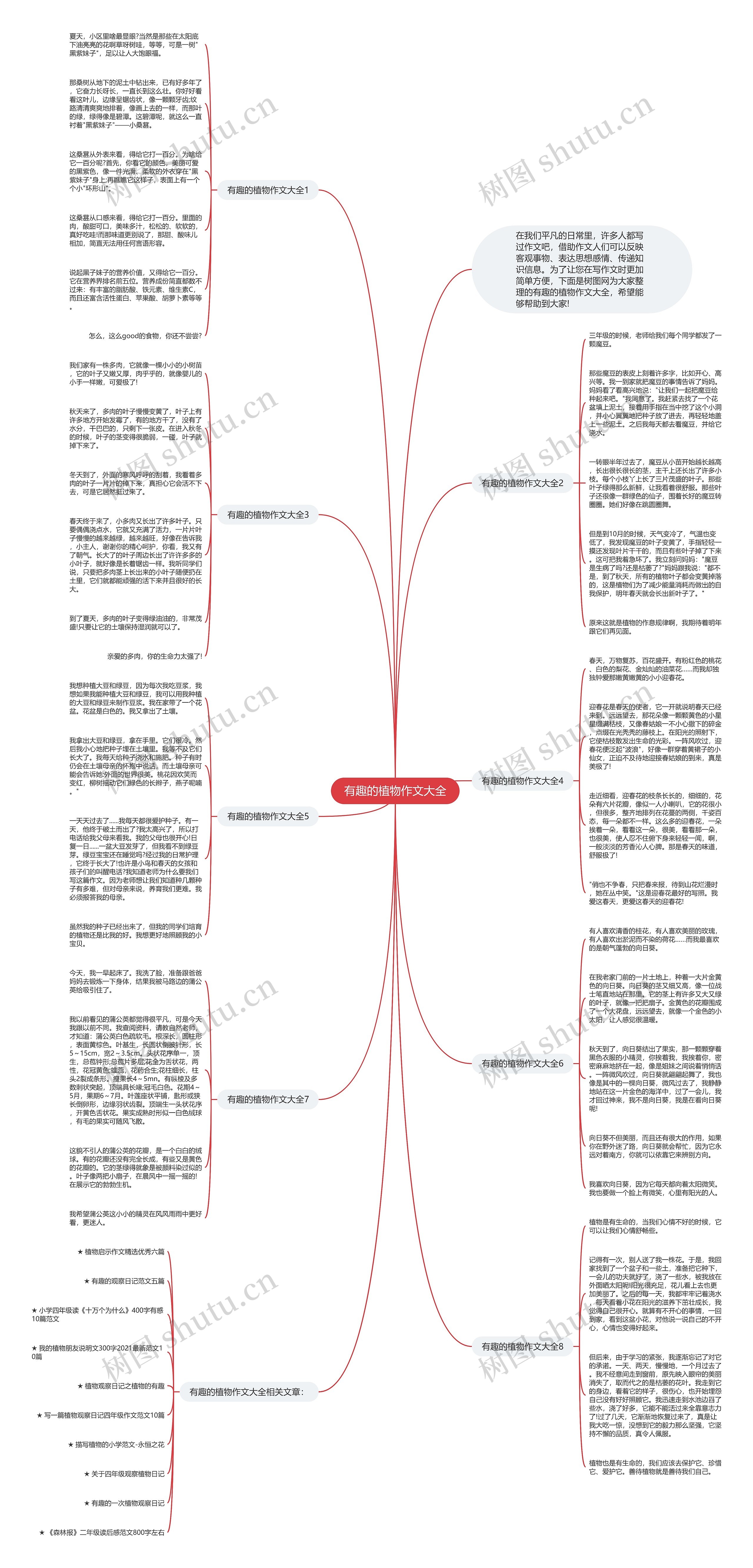 有趣的植物作文大全思维导图