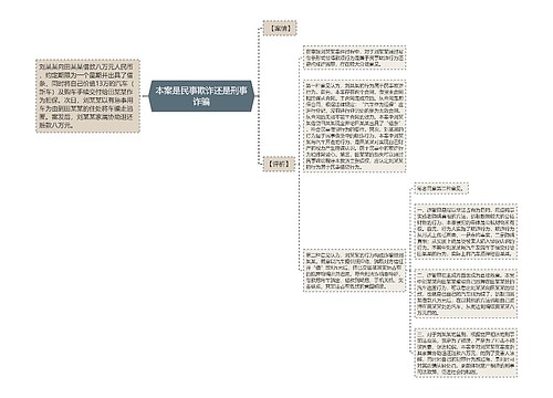 本案是民事欺诈还是刑事诈骗