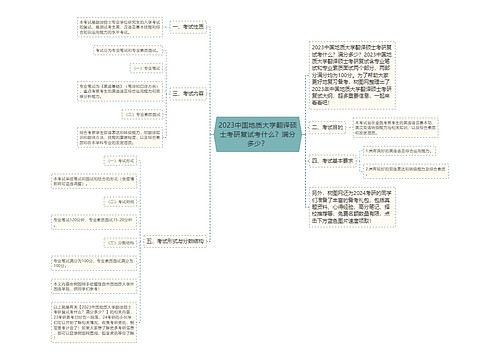 2023中国地质大学翻译硕士考研复试考什么？满分多少？