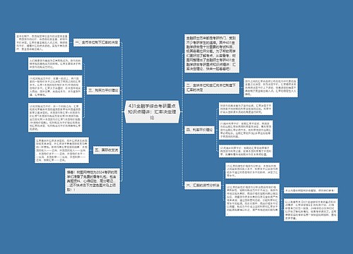 431金融学综合考研重点知识点精讲：汇率决定理论