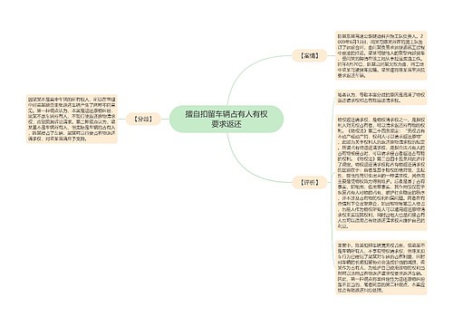 擅自扣留车辆占有人有权要求返还