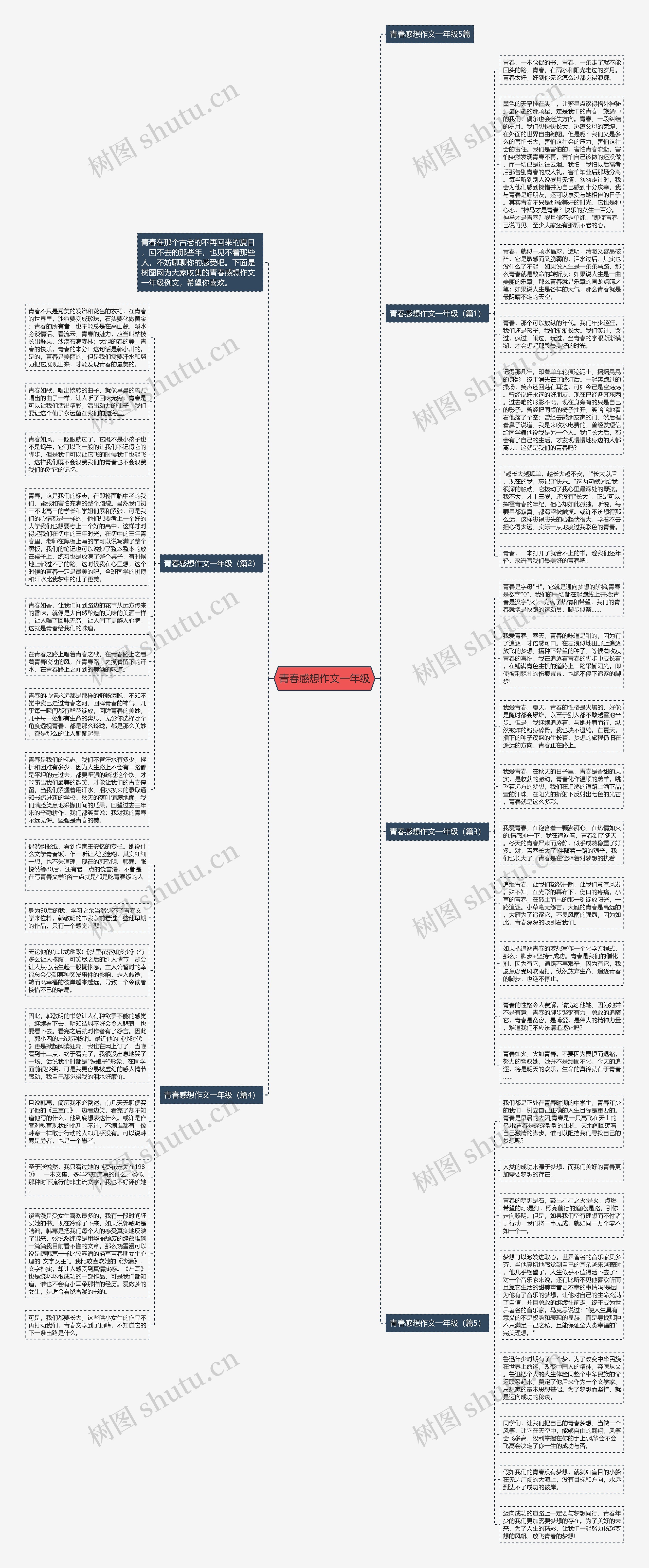 青春感想作文一年级思维导图