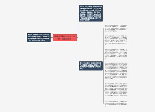 侵权法饲养动物责任：遗弃、逃逸的动物