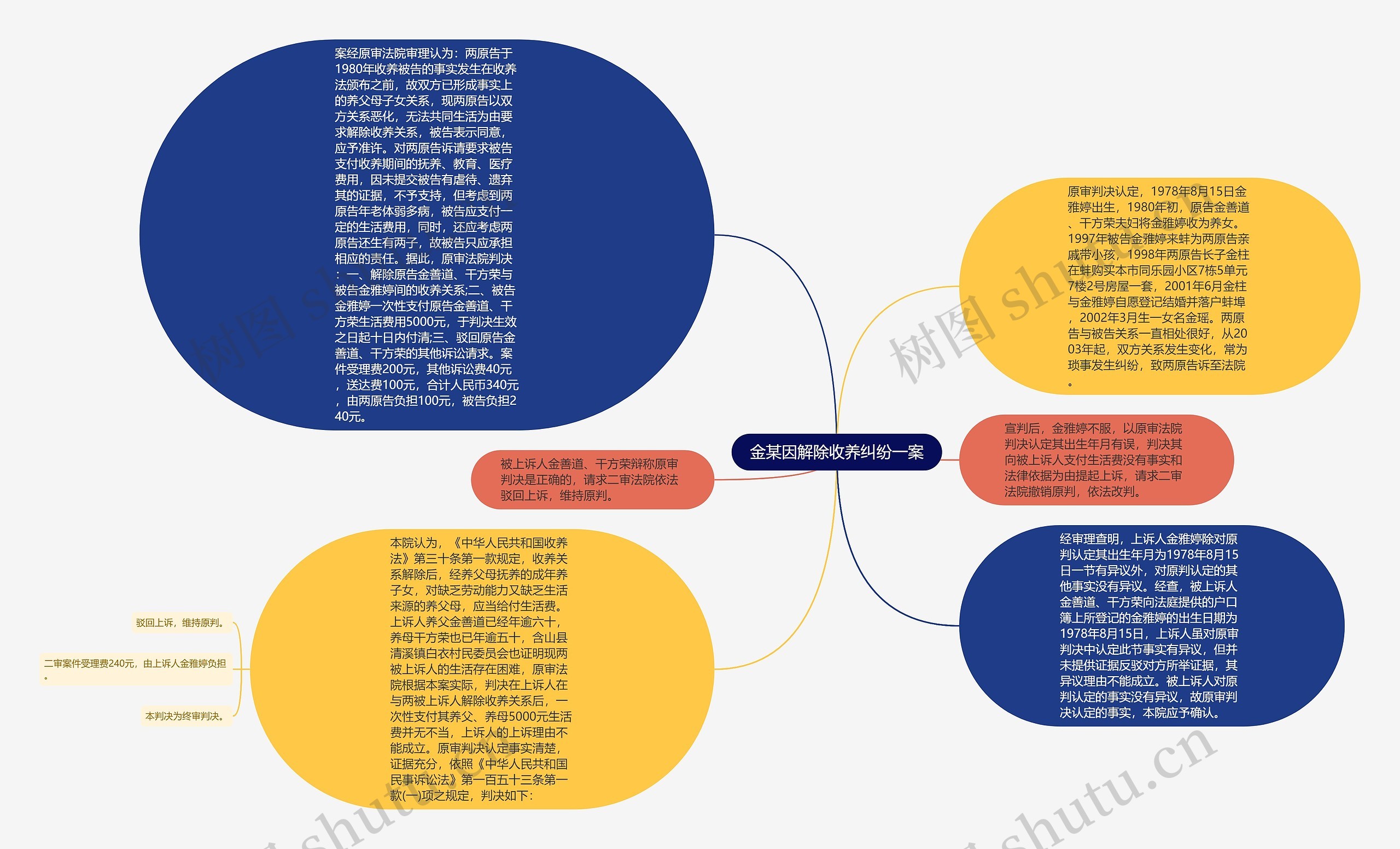 金某因解除收养纠纷一案思维导图