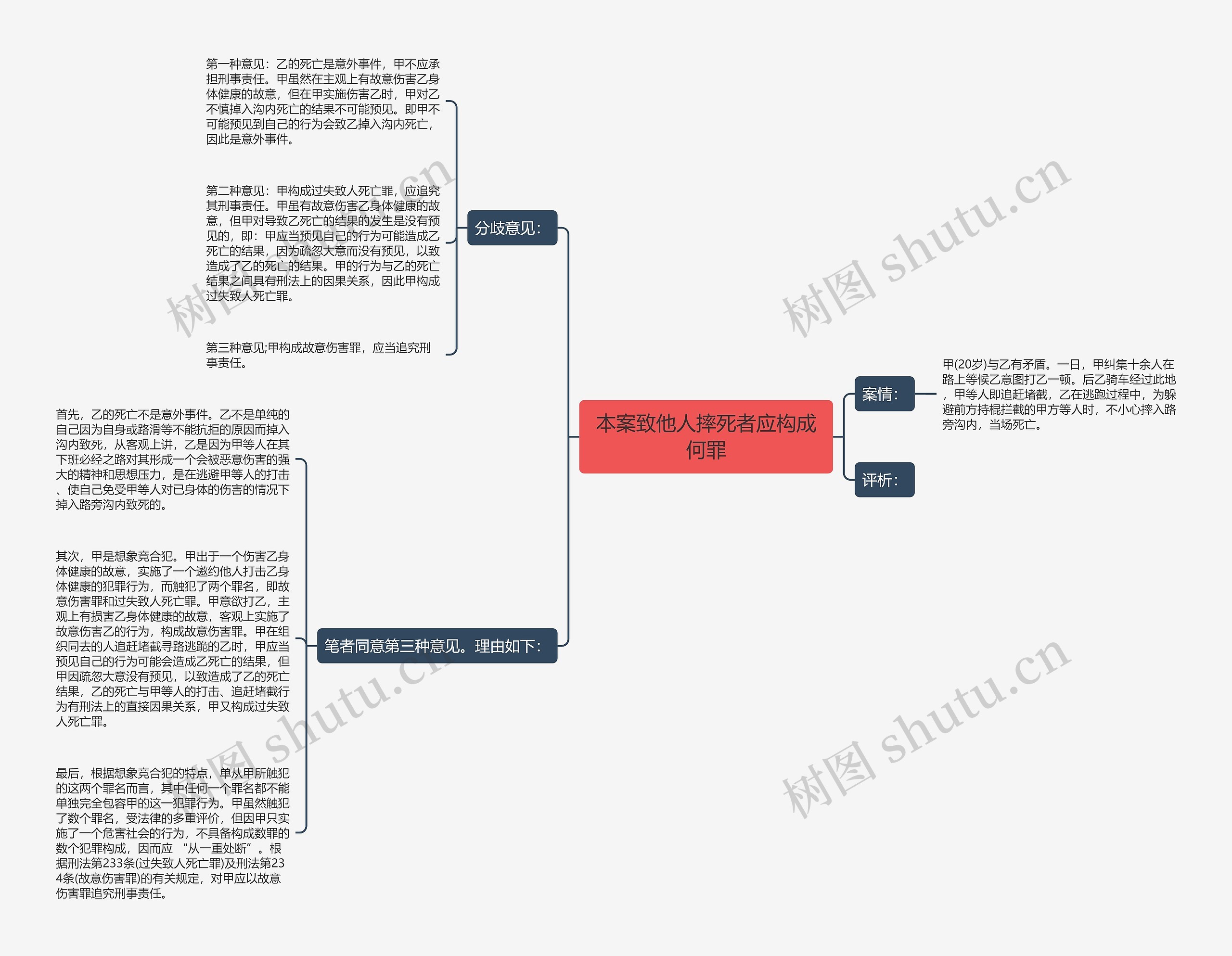 本案致他人摔死者应构成何罪思维导图